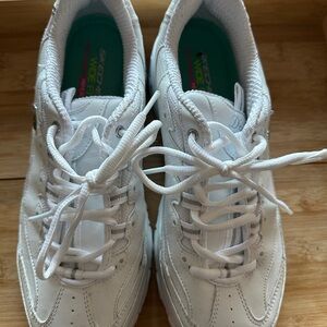Skechers D'Lites 11931EW/WSL Fresh Start White Leather Sneakers (Size 10)